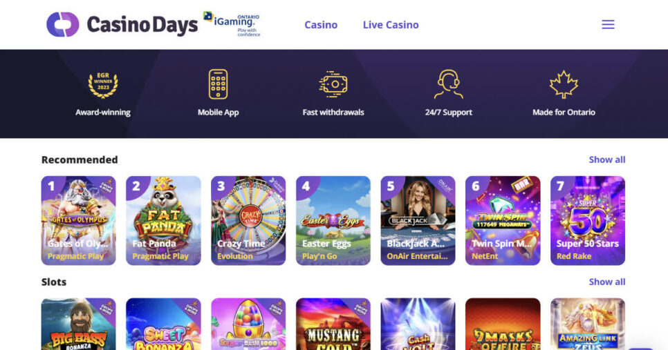 Popular casino Ontario - CasinoDays